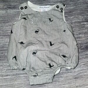 Tommy Bahama Baby Romper 0-3M ‎ Striped Dinosaur Print Sleeveless Outfit